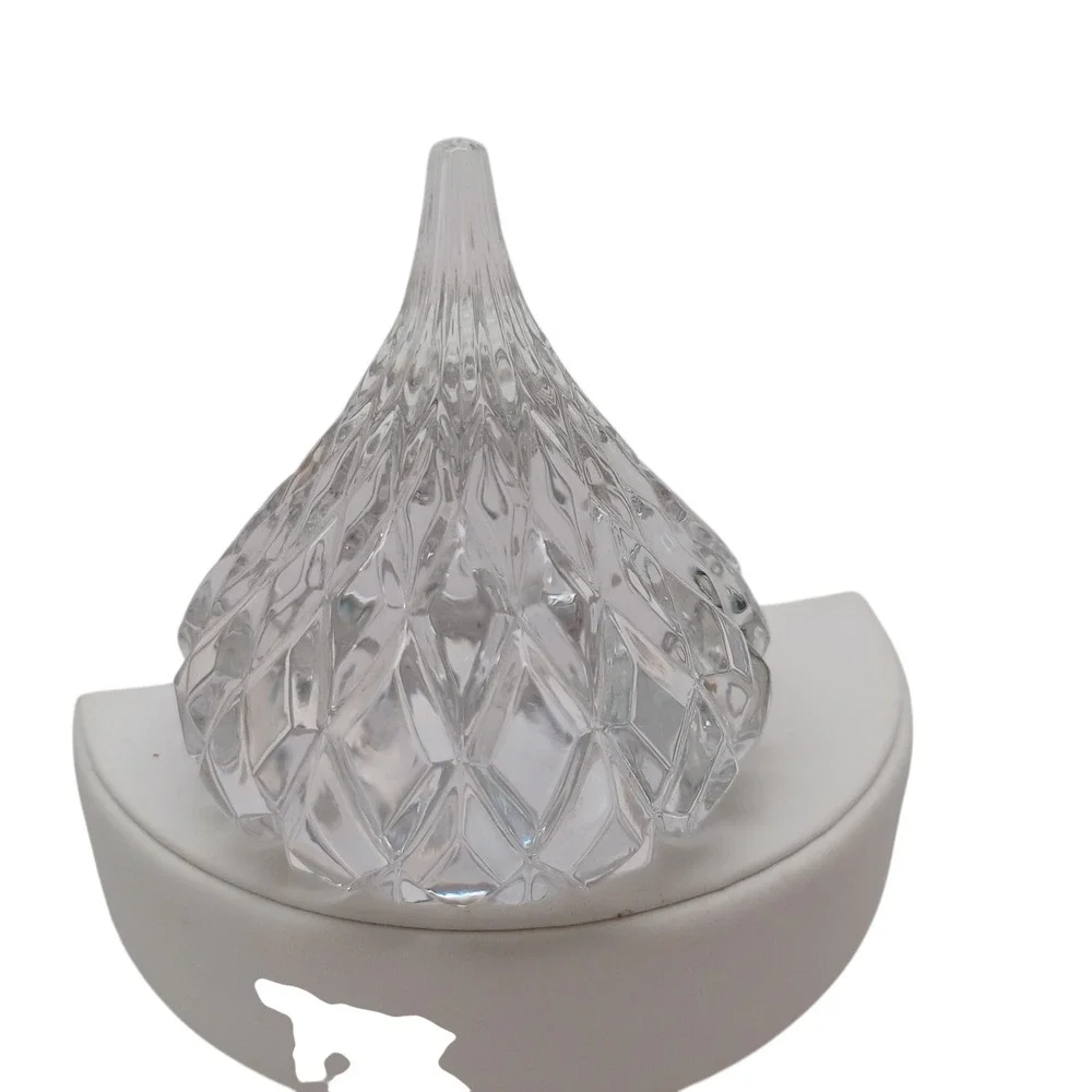 Clear Faceted Crystal Glass Teardrop Paperweight Diamond Point Figurine 3 Inch